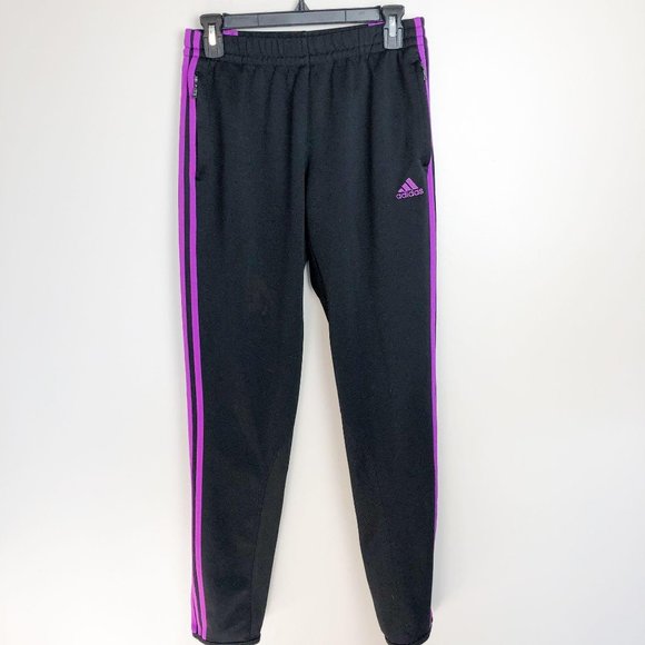 adidas Pants - Adidas High Rise Purple 3 Stripe Pants